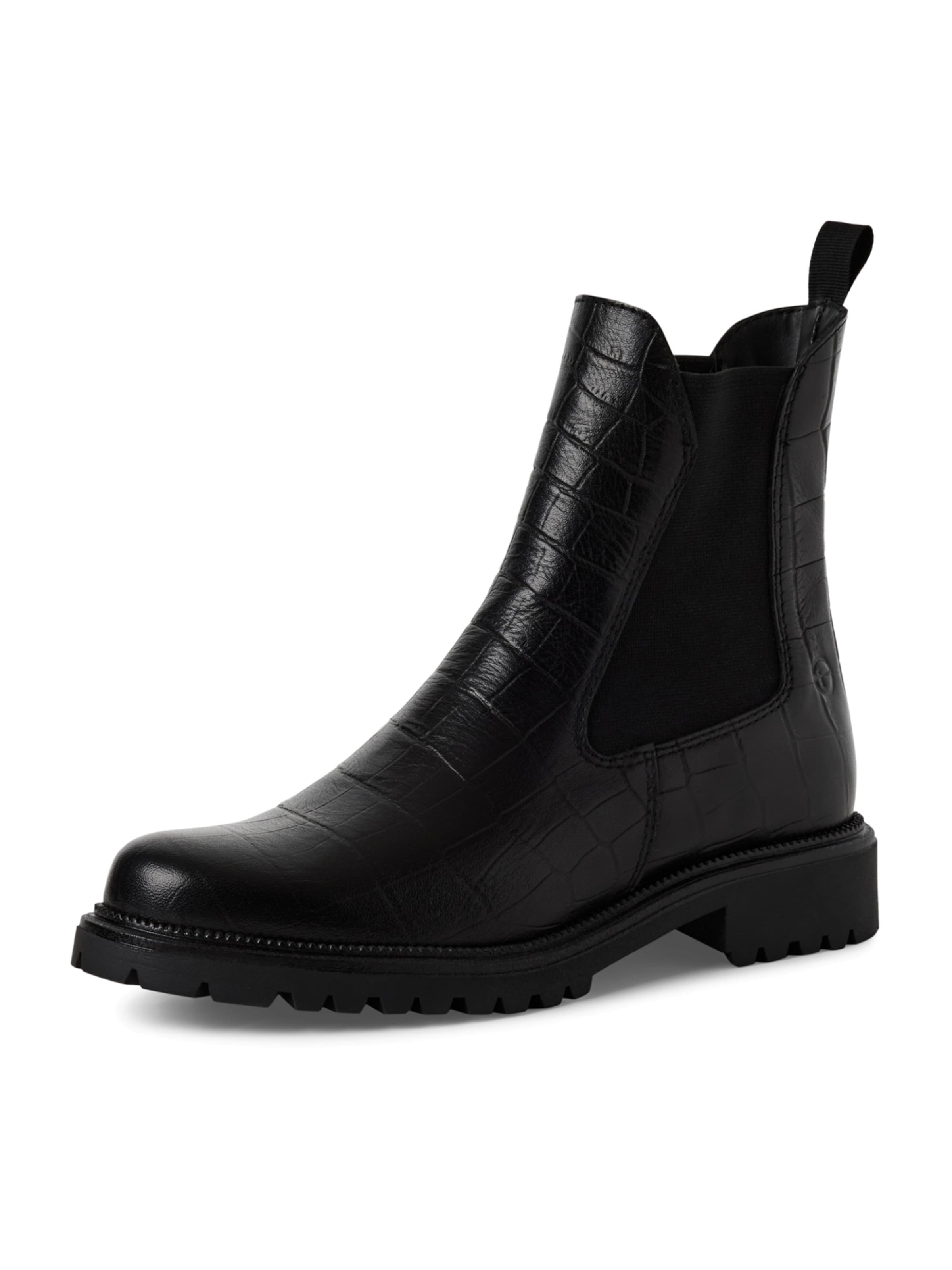 Tamaris - Botas Chelsea en negro: frente