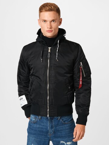 ALPHA INDUSTRIES Tussenjas in Zwart: voorkant