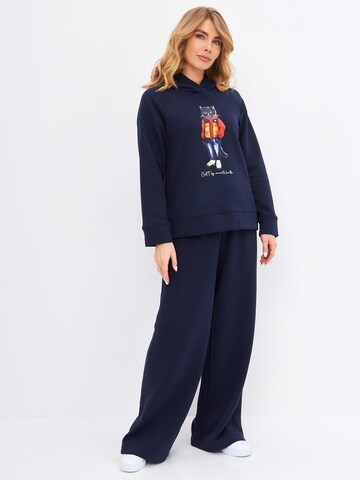 Cat e Lolette Regularen Hlače 'Palazzo Trousers' | modra barva: sprednja stran