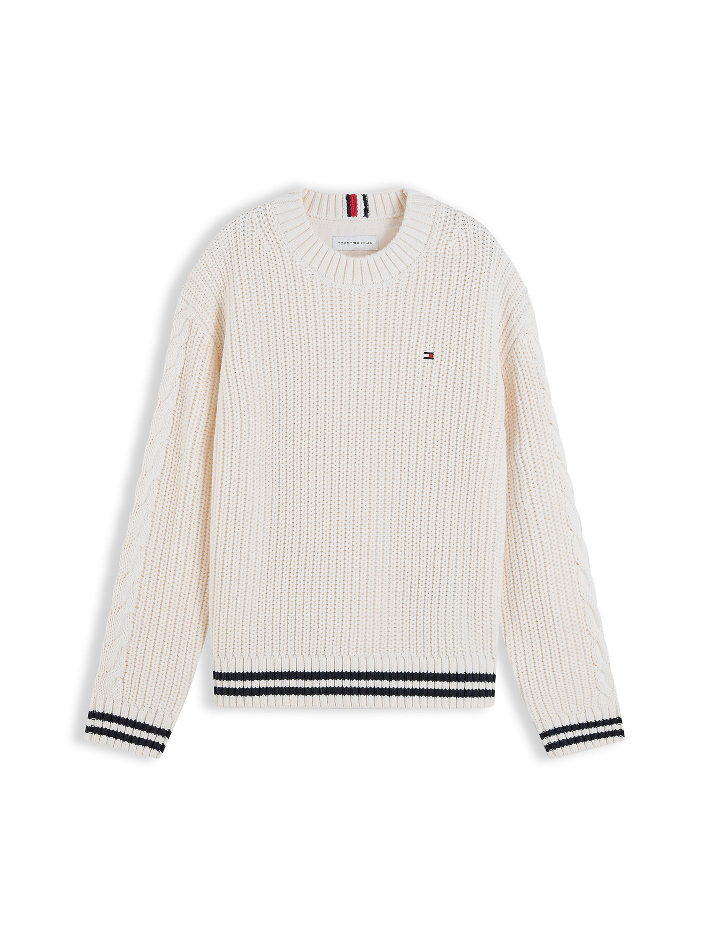 Pull-over TOMMY HILFIGER en beige : devant