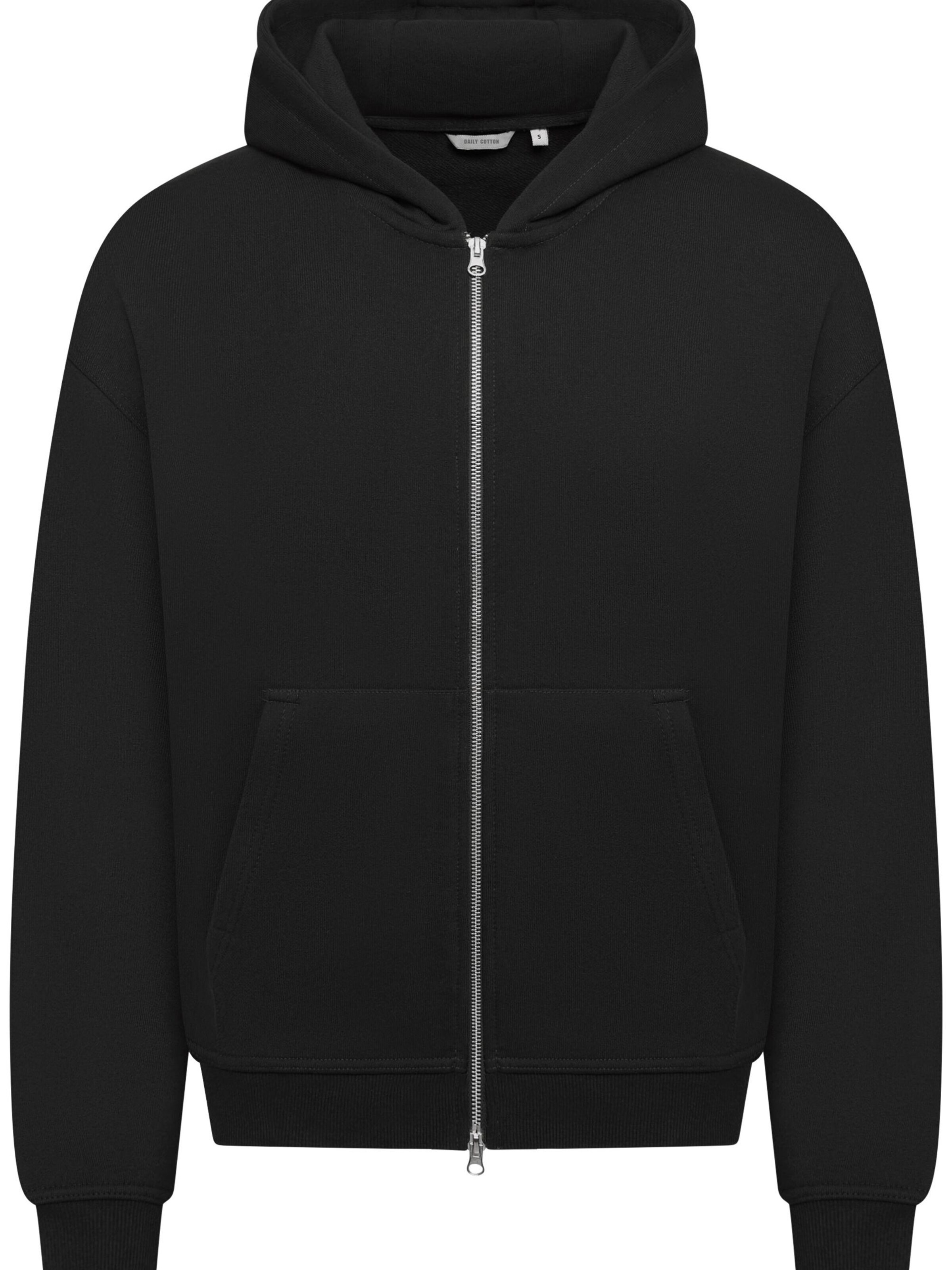 Daily Cotton Sweatjacke 'DCBEND'‌‌‌‌‌‌‌‌‌ in Schwarz: Vorderseite