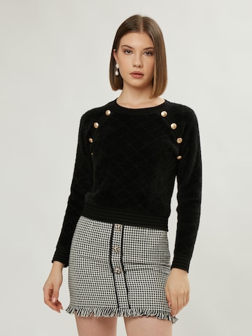 Influencer Pullover in Schwarz