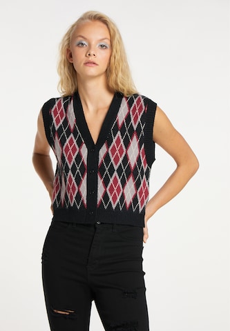 Gilet in maglia di myMo ROCKS in nero: frontale