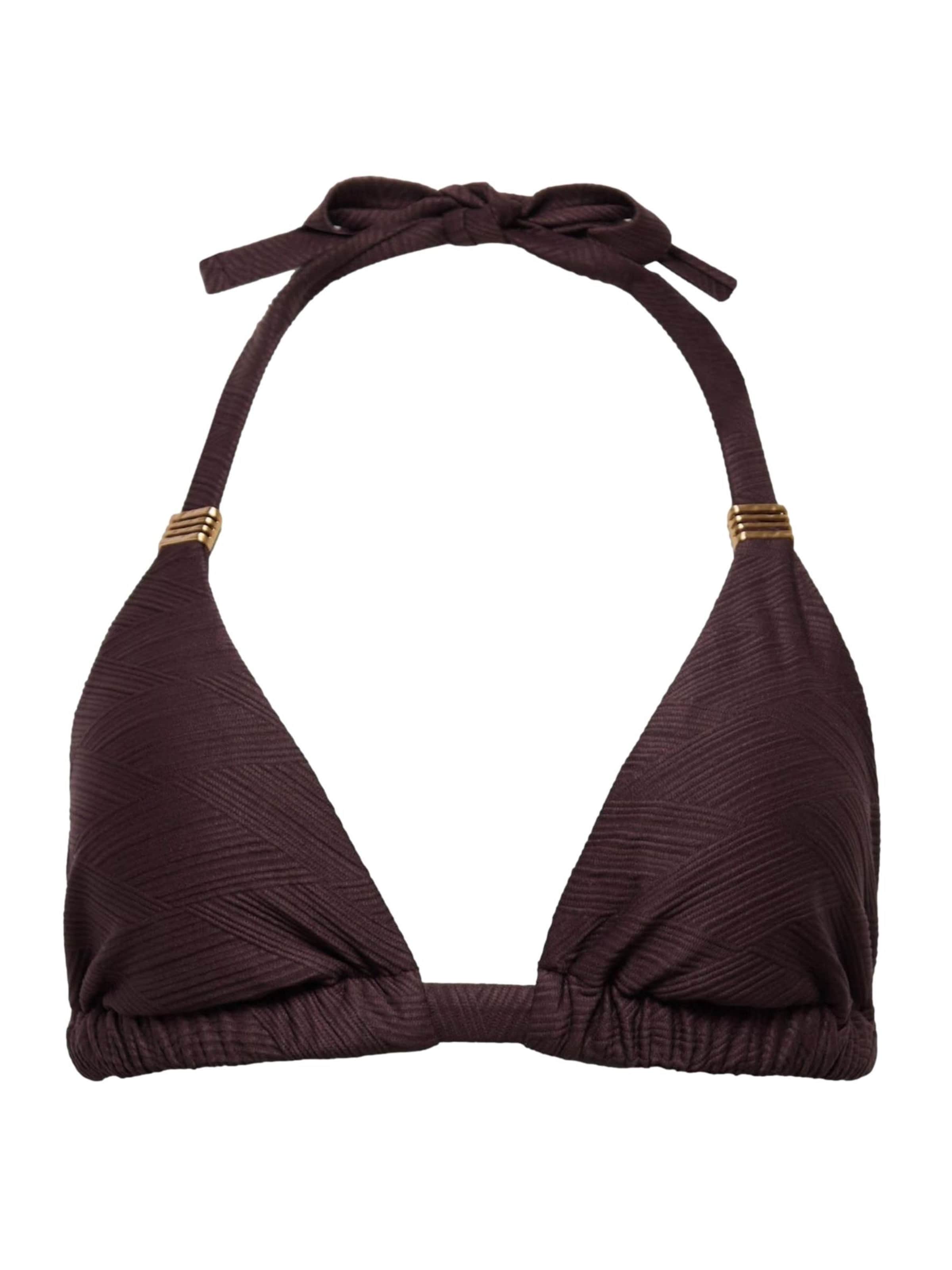 Mint Velvet Triangel Bikinitop in Braun: Vorderseite