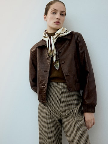 Wide Leg Pantalon à plis 'Gina' MANGO en marron