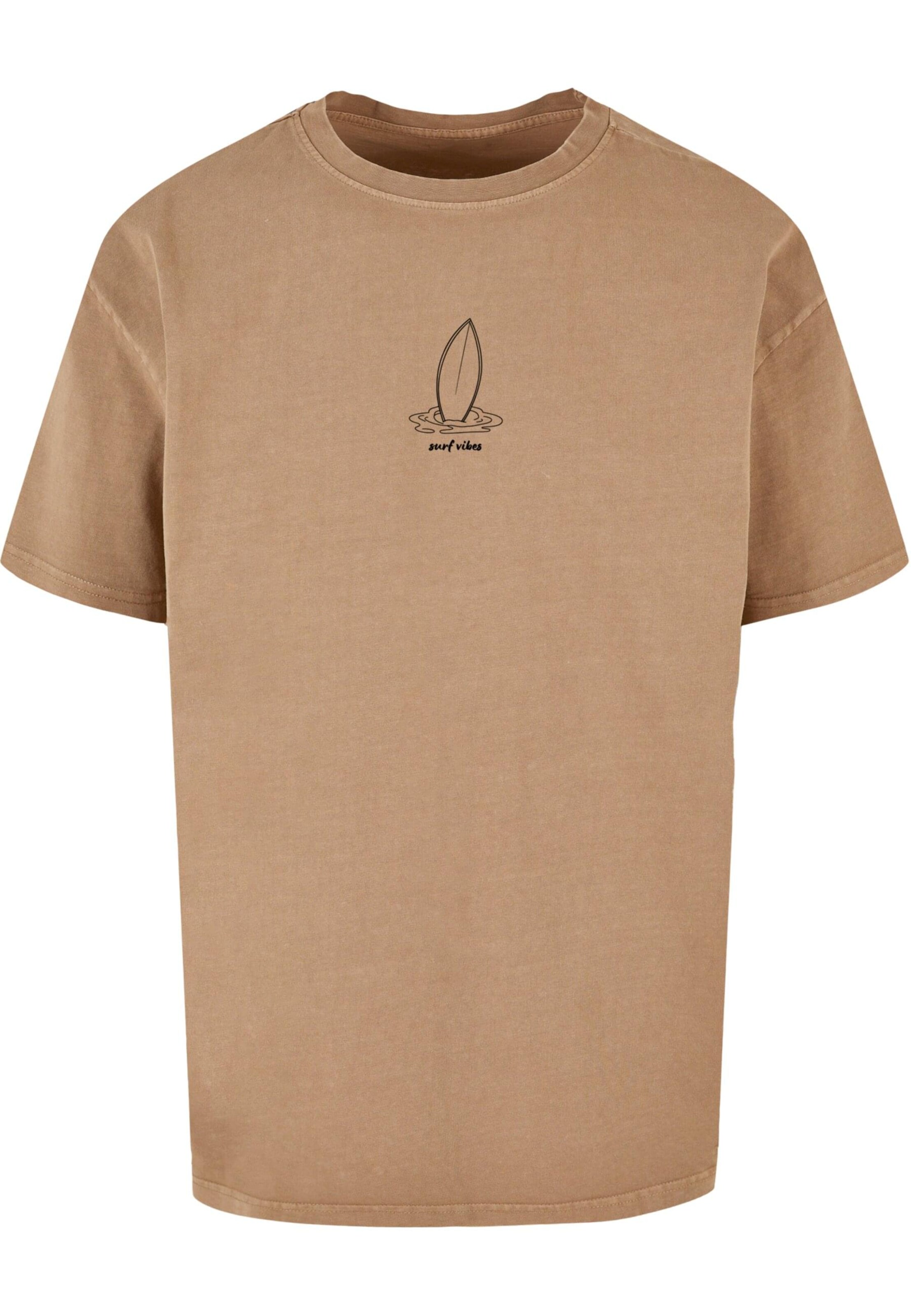 Merchcode Shirt 'Surf Vibes' in Beige: Vorderseite