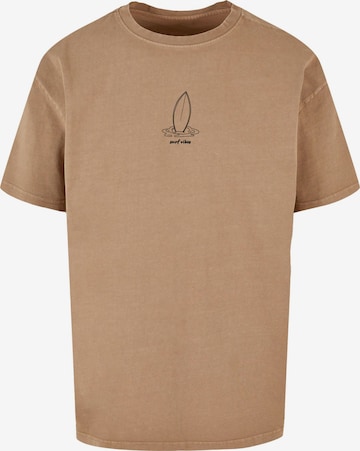 Merchcode Shirt 'Surf Vibes' in Beige: Vorderseite