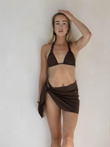 Uniqueswimwear Bikini bottom 'Toscane mini sarong' in Brown: front