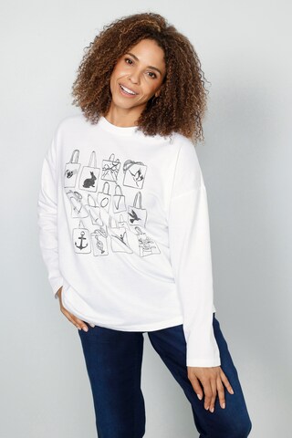 Sweat-shirt MIAMODA en blanc : devant