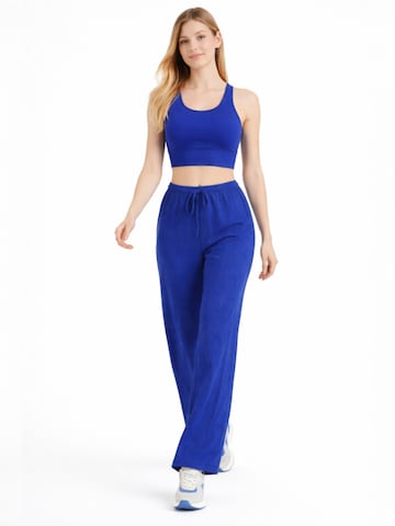 Wide Leg Pantalon 'FLORYN – Palazzohose Crinkle' fashionshowcase en bleu