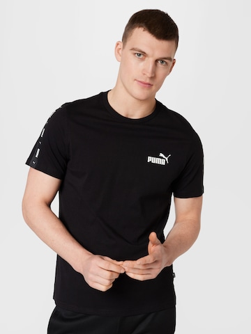 PUMA Λειτουργικό μπλουζάκι 'Essentials+' σε μαύρο: μπροστά