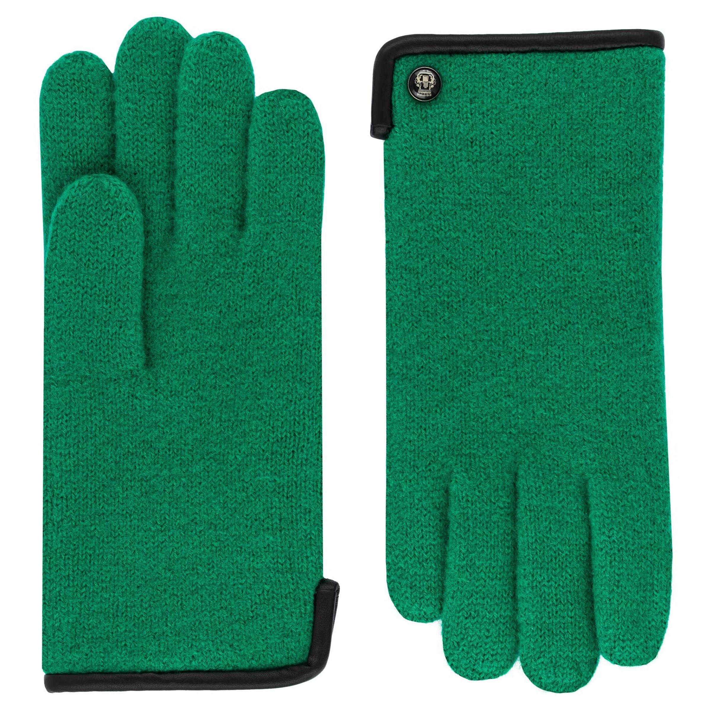 Roeckl Vingerhandschoenen 'FELTED WOOL' in Groen: voorkant