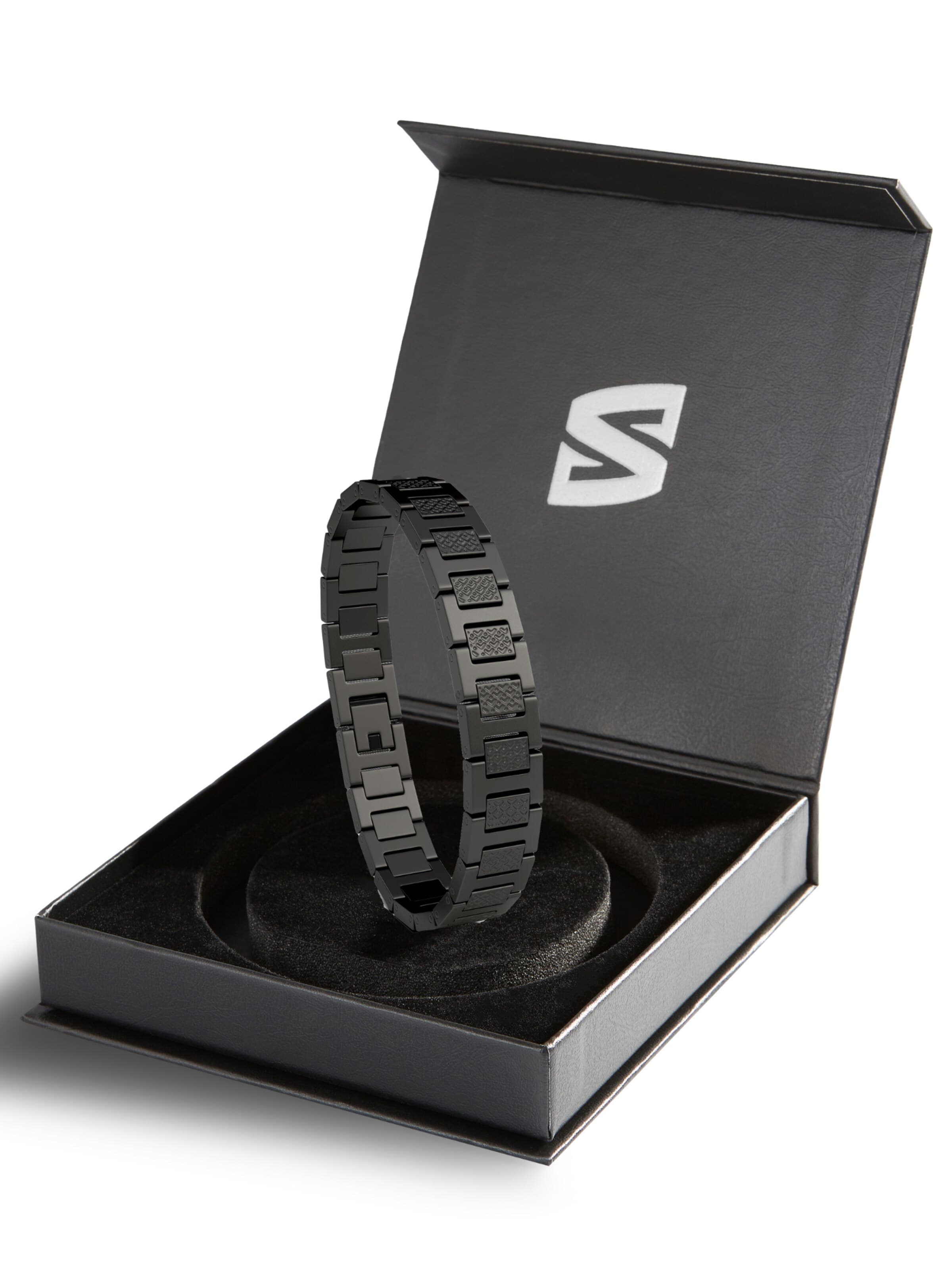 SERASAR Armband 'Herrenarmband aus Edelstahl "Power"' i svart