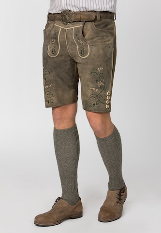 STOCKERPOINT Regular Trachtenshorts 'Herbert' in Braun: Vorderseite