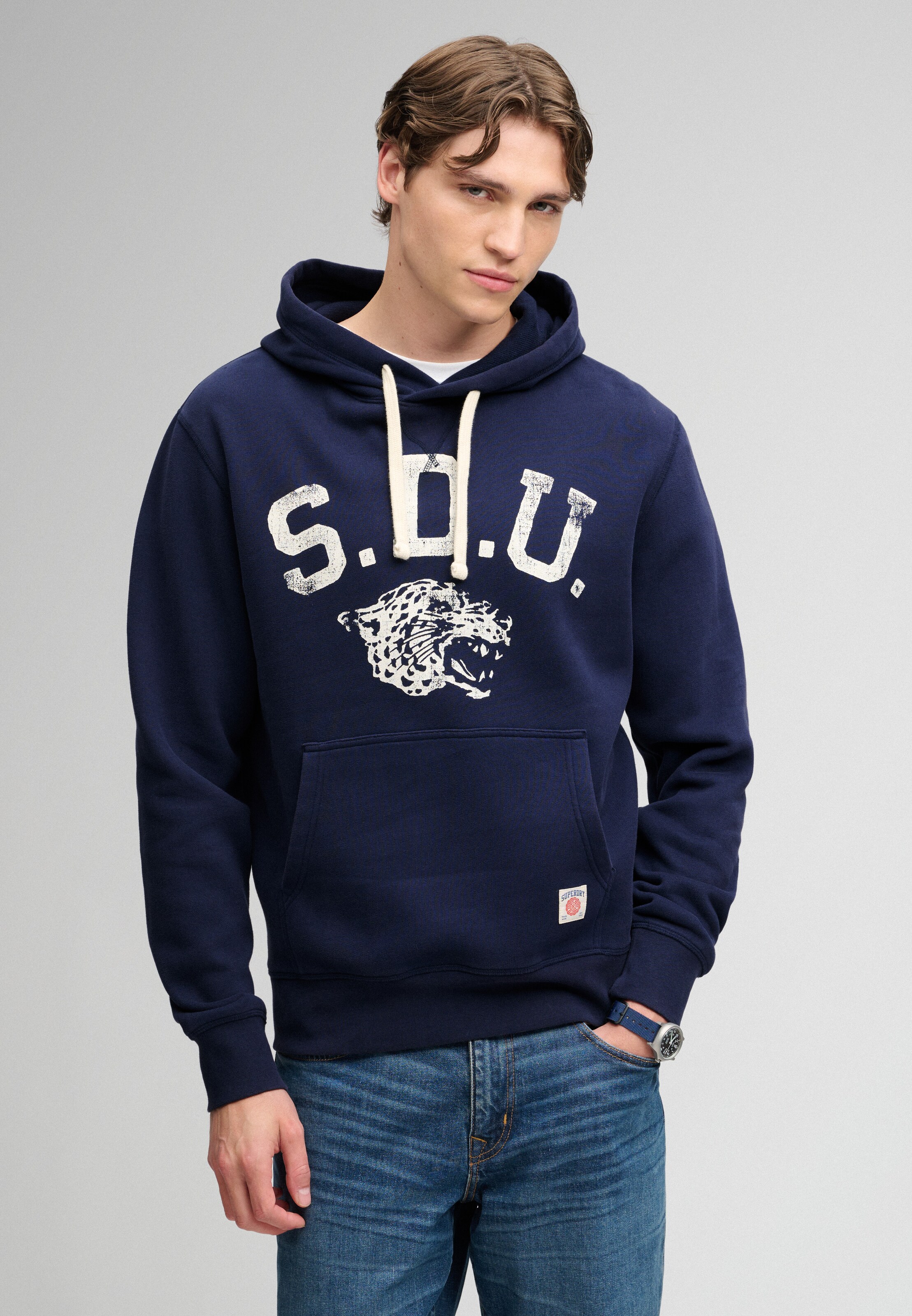 Sweat-shirt Superdry & Co en gris : devant