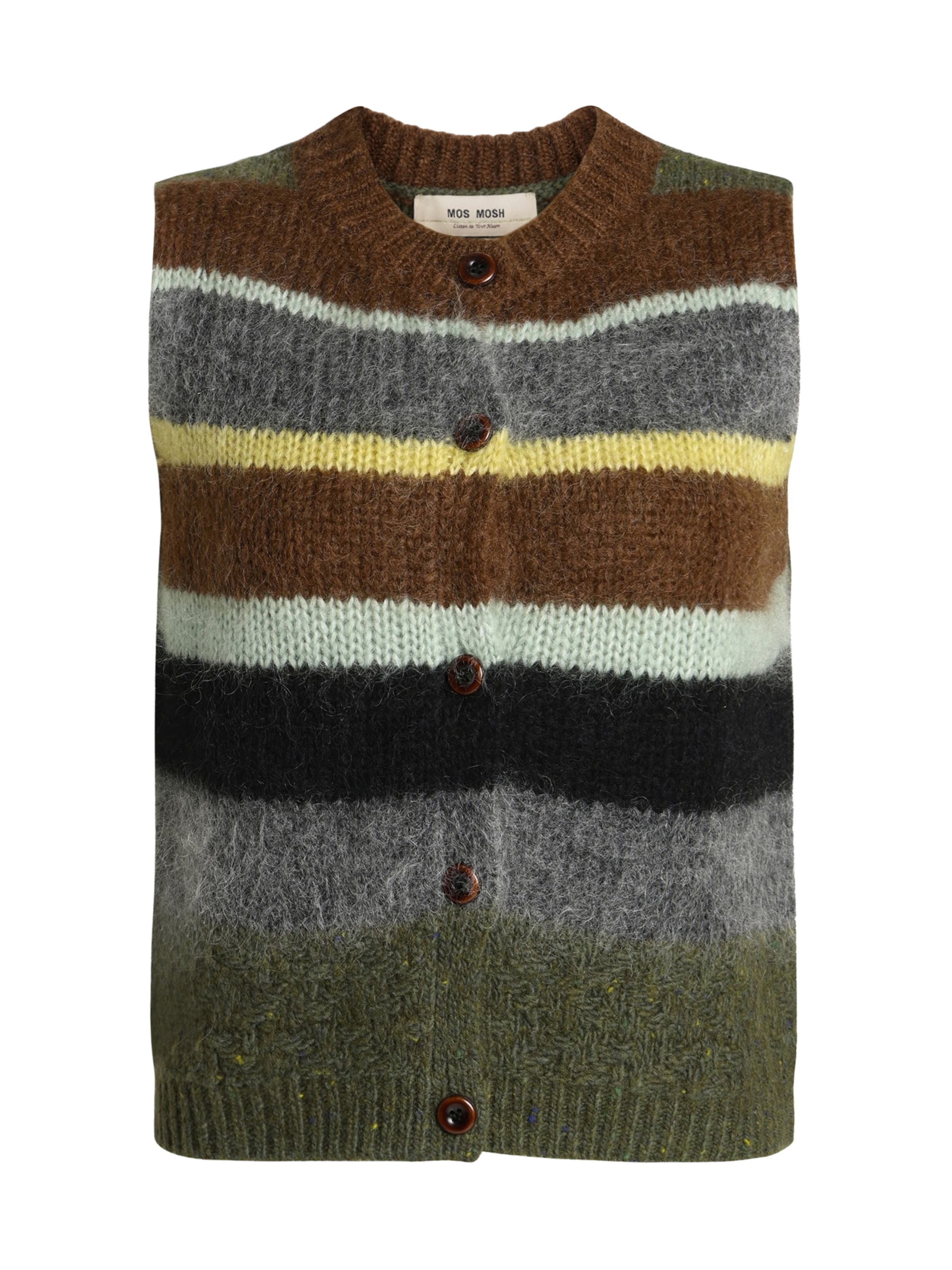 MOS MOSH Knitted Vest 'MMEsti' in Green: front