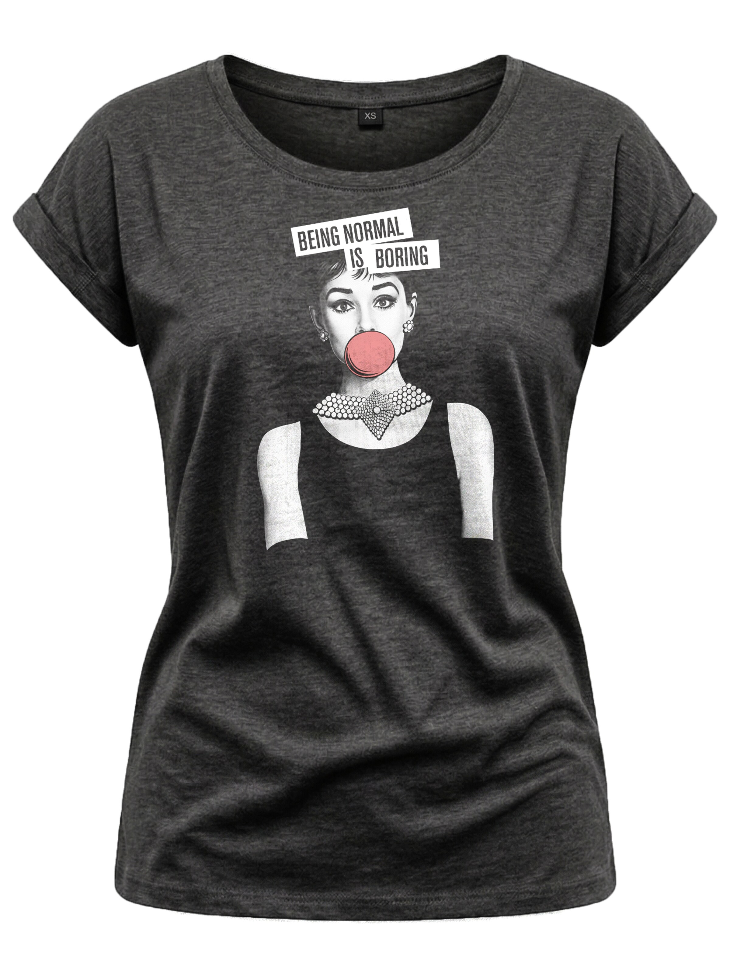 MAKAYA Shirt 'Normal is Boring' in Grey: front