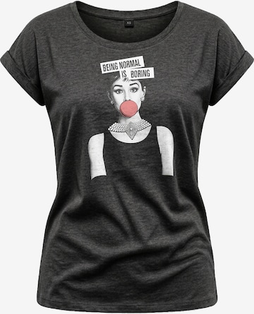 MAKAYA Shirt 'Normal is Boring' in Grey: front