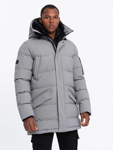 Ombre Winter jacket 'OM-Jalj-0201' in Grey: front