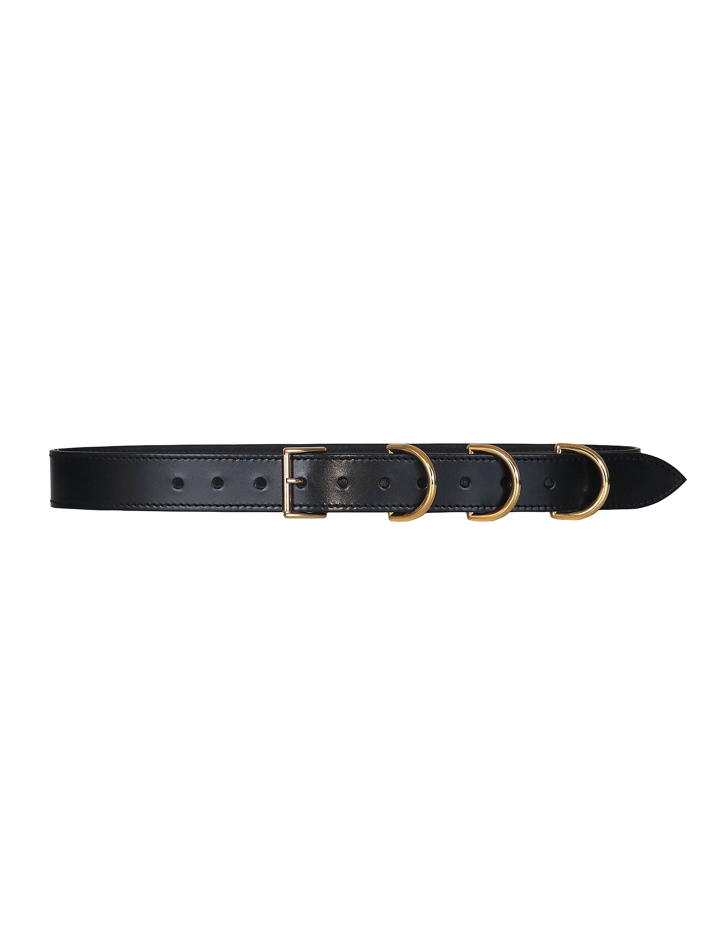 Haute Cuir Belt 'D Ring Waist Belt' in Black: front
