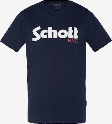 Schott NYC Shirt in Blue: front