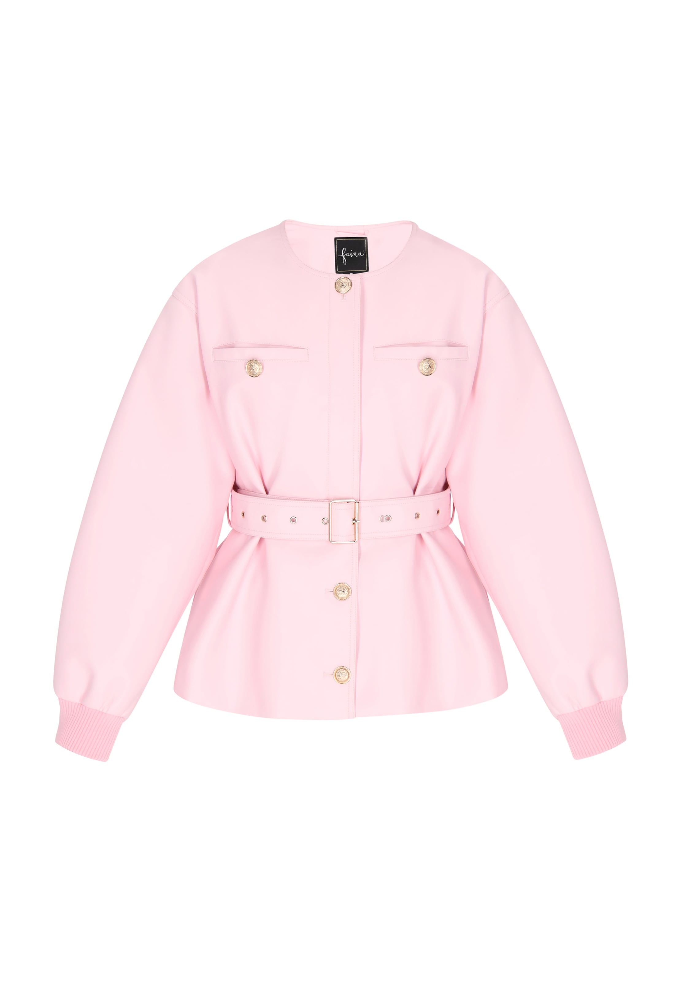 rozā faina Starpsezonu jaka 'Fashion Look': no priekšpuses