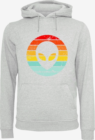 F4NT4STIC Sweatshirt 'Alien Head Retro Sunset' in Grey: front