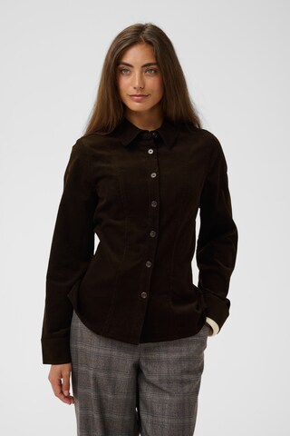 CULTURE - Blusa 'Betonia Rhaena' en marrón: frente