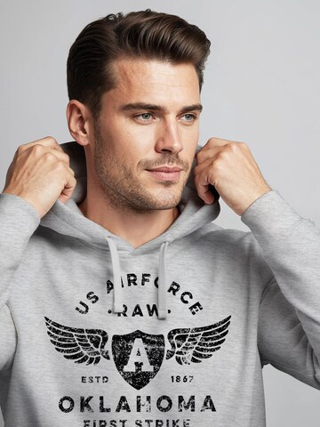 Neverless Sweatshirt 'Airforce Oklahoma' in Grey