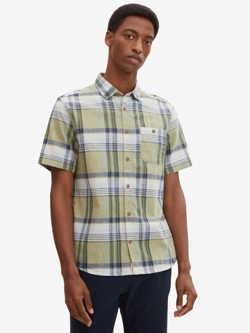 TOM TAILOR Regular fit Button Up Shirt in Green: front