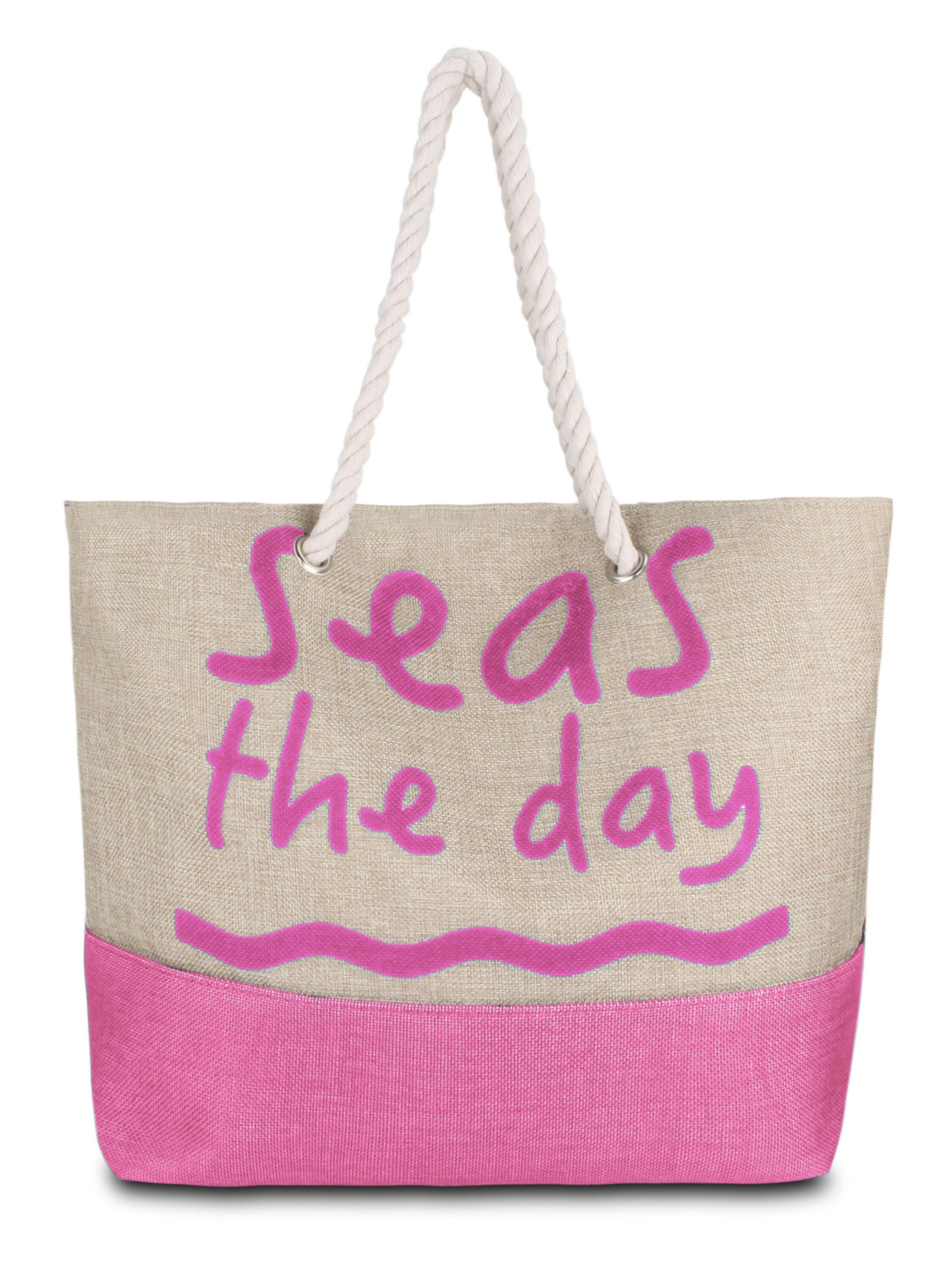 normani Strandtasche in beigemeliert / pink, Produktansicht