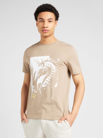 Tricou 'Sea_horse' de la BOSS Orange pe maro: față