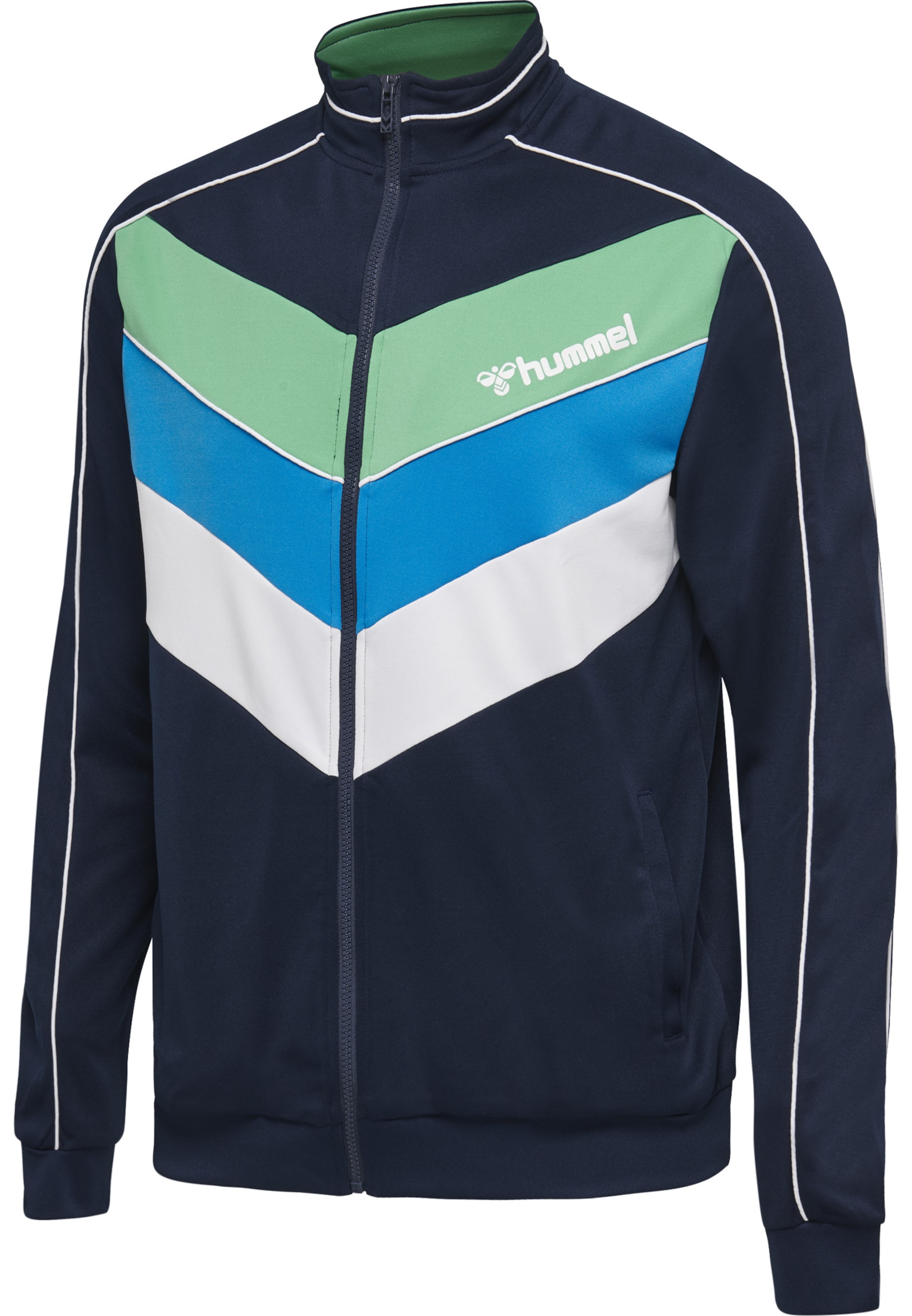 Hummel Sports sweat jacket in Blue: front