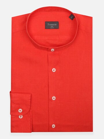 Slim fit Camicia business 'Caravaggio Essentials Linen Man Shirt Light Blue' di 7Camicie in arancione
