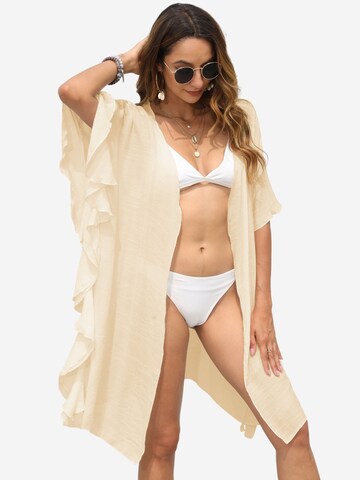 Magicshe Oversizestrickjacke 'Strandüberwurf mit Rüschen'‌‌ in Beige