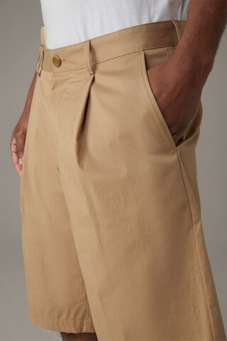 STRELLSON Loose fit Pleat-Front Pants ' Kory ' in Beige