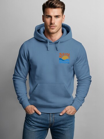 Neverless Sweatshirt 'Sun Wave Batch' in Blau