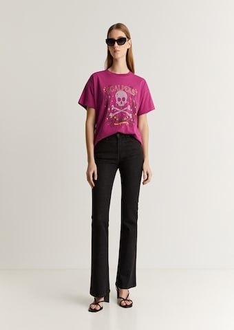 Scalpers T-shirt 'Skull Festival Tee' i lila: framsida