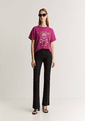 Scalpers Shirt 'Skull Festival Tee' in Lila: voorkant