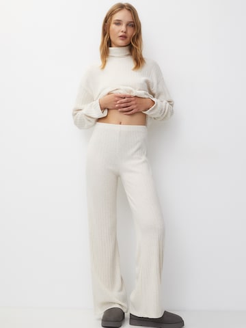 Pull&Bear Wide Leg Hose in Beige