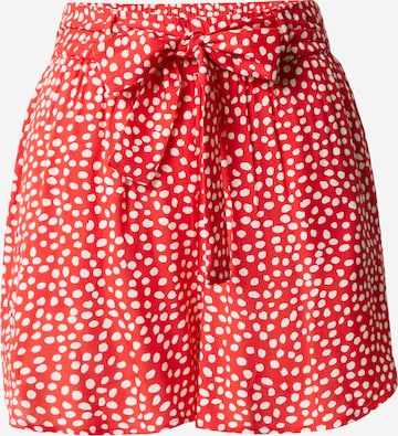 PIECES Regular Pleat-Front Pants 'TALA' in Red: front