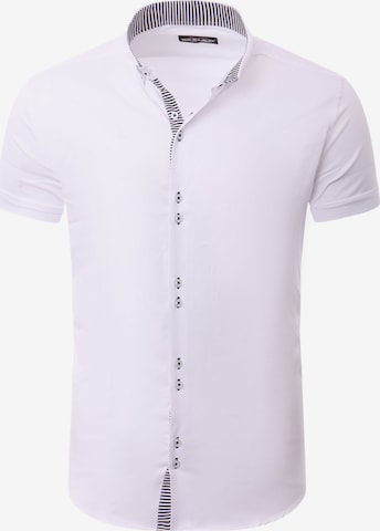 Reslad Button Up Shirt 'Hemd Kurzarmhemd Elegant' in White: front