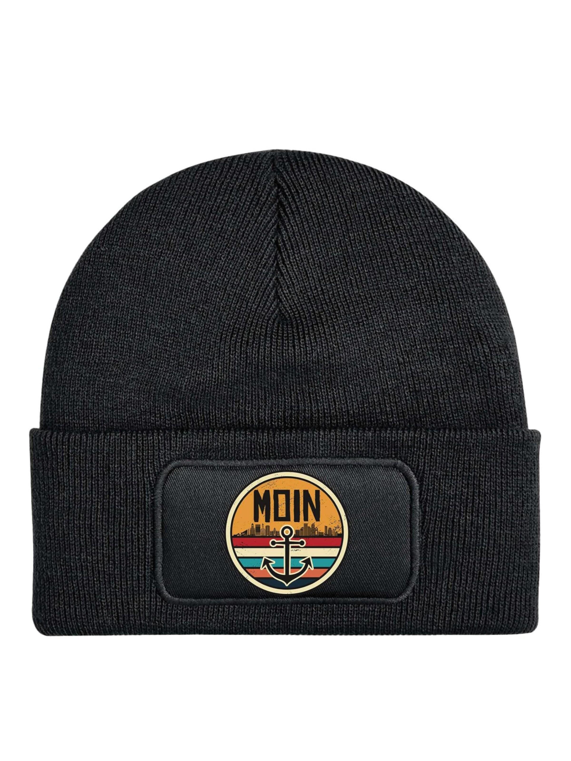 Youth Designz Mütze 'Moin Anker'‌‌‌‌‌‌‌ in Schwarz: Vorderseite