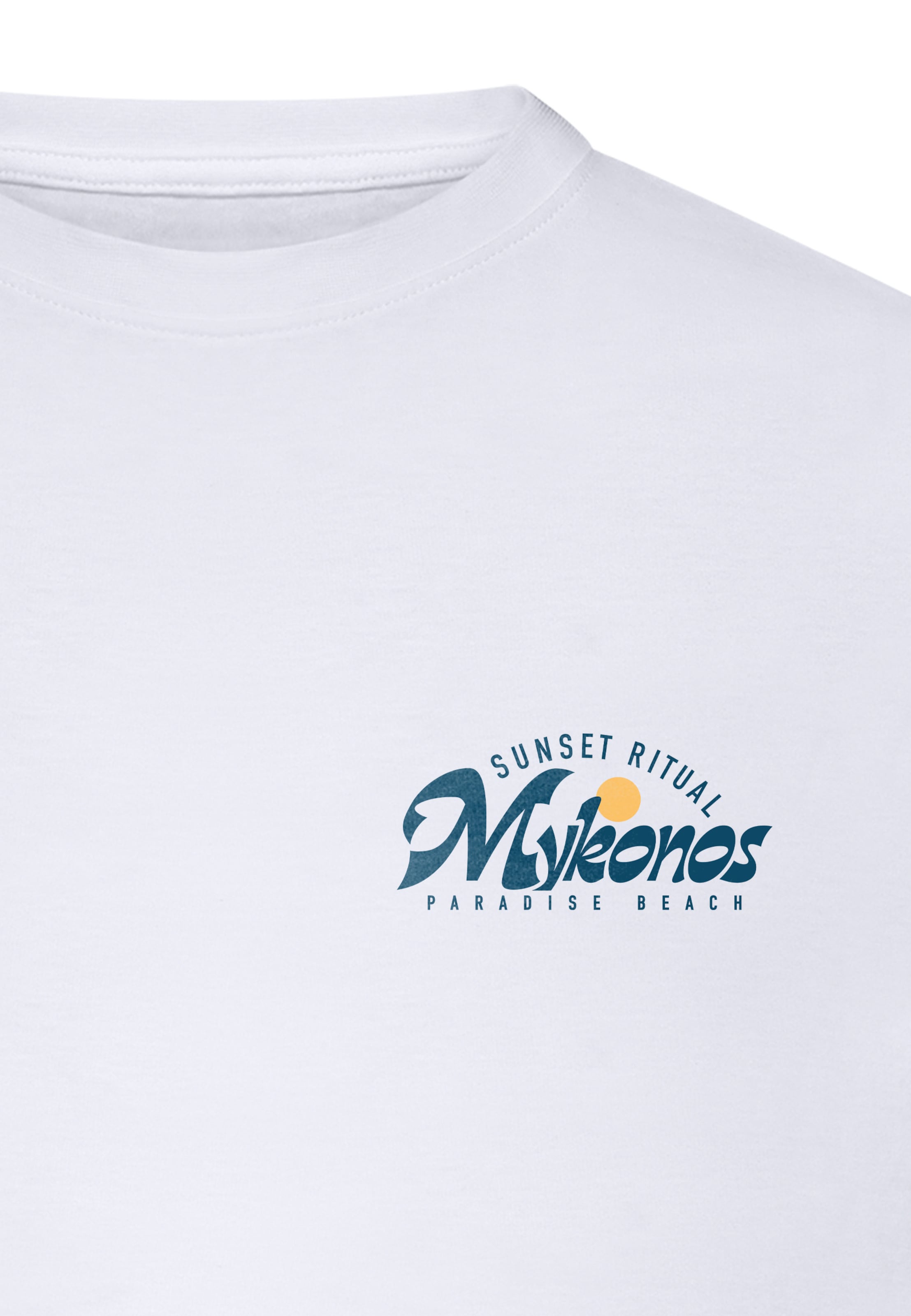 Mister Tee - Camisa 'Mykonos Mood' em branco