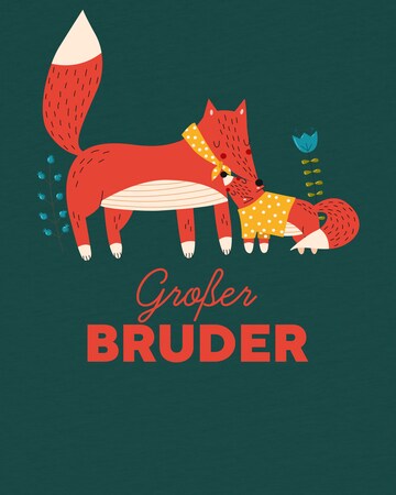 T-Shirt 'Fuchs Großer Bruder' watabout.kids en vert