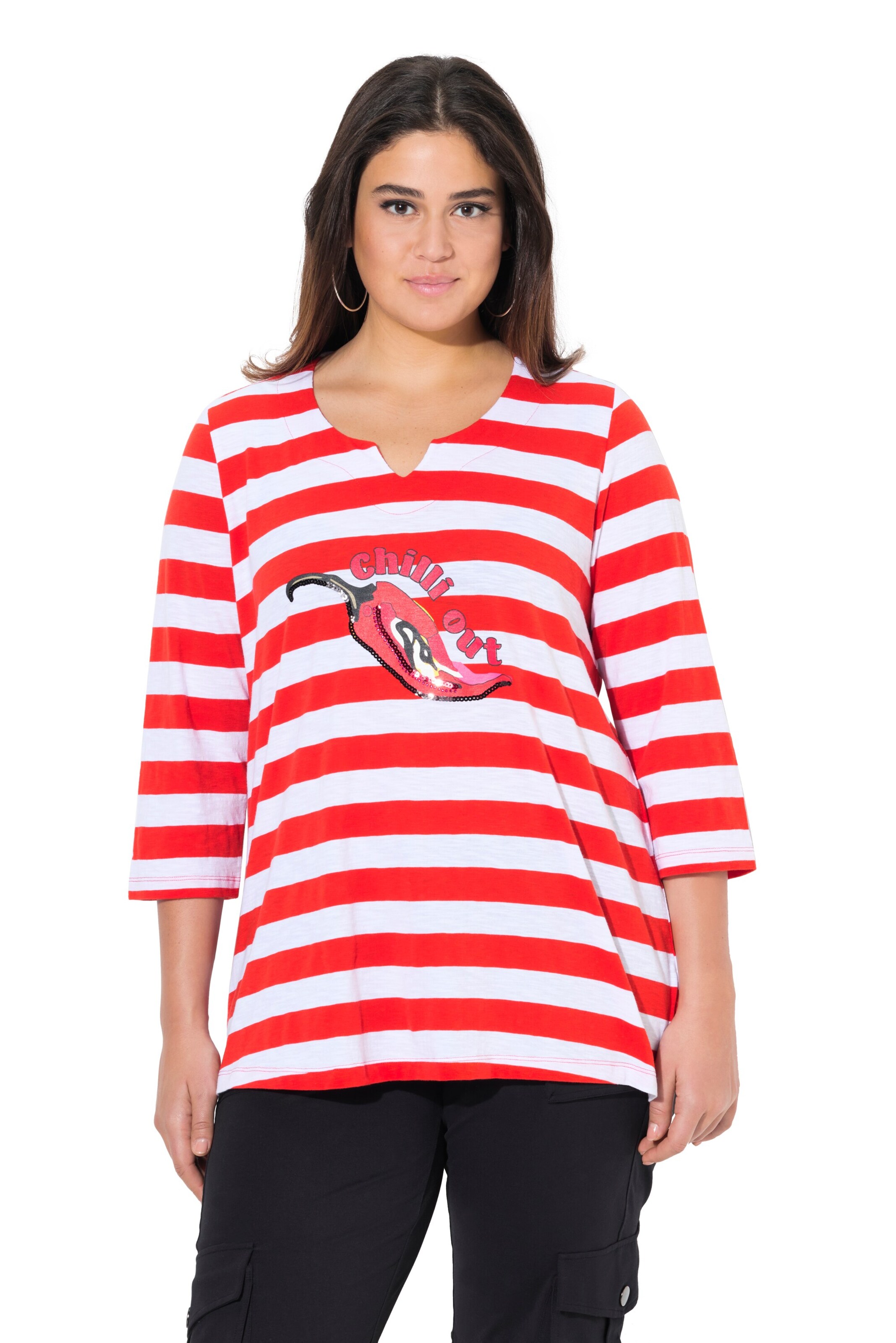 Ulla Popken Shirt in Rood: voorkant