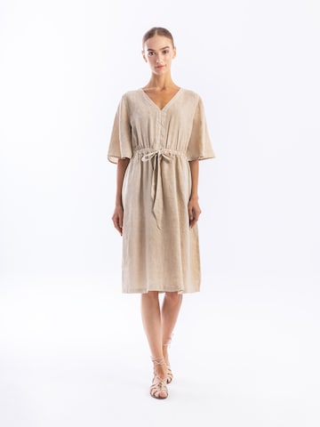 Haris Cotton Jurk in Beige