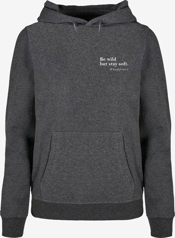 Merchcode Sweatshirt 'Happines' in Grijs: voorkant