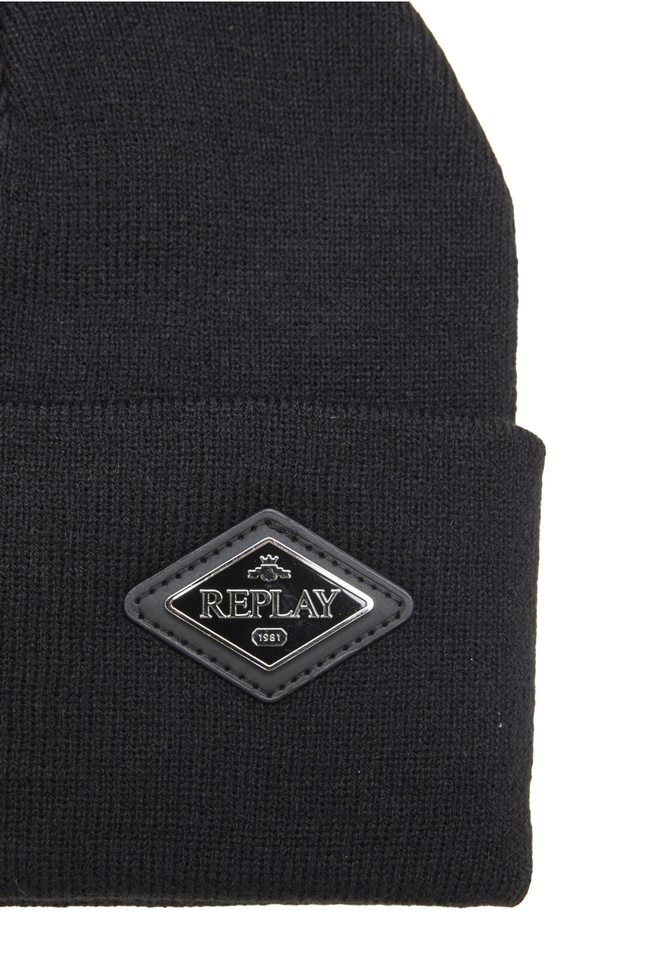 Bonnet REPLAY en noir : devant