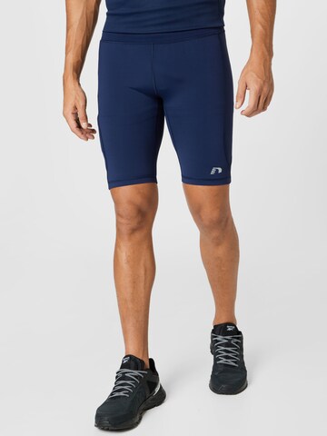 Skinny Pantalon de sport Newline en bleu : devant